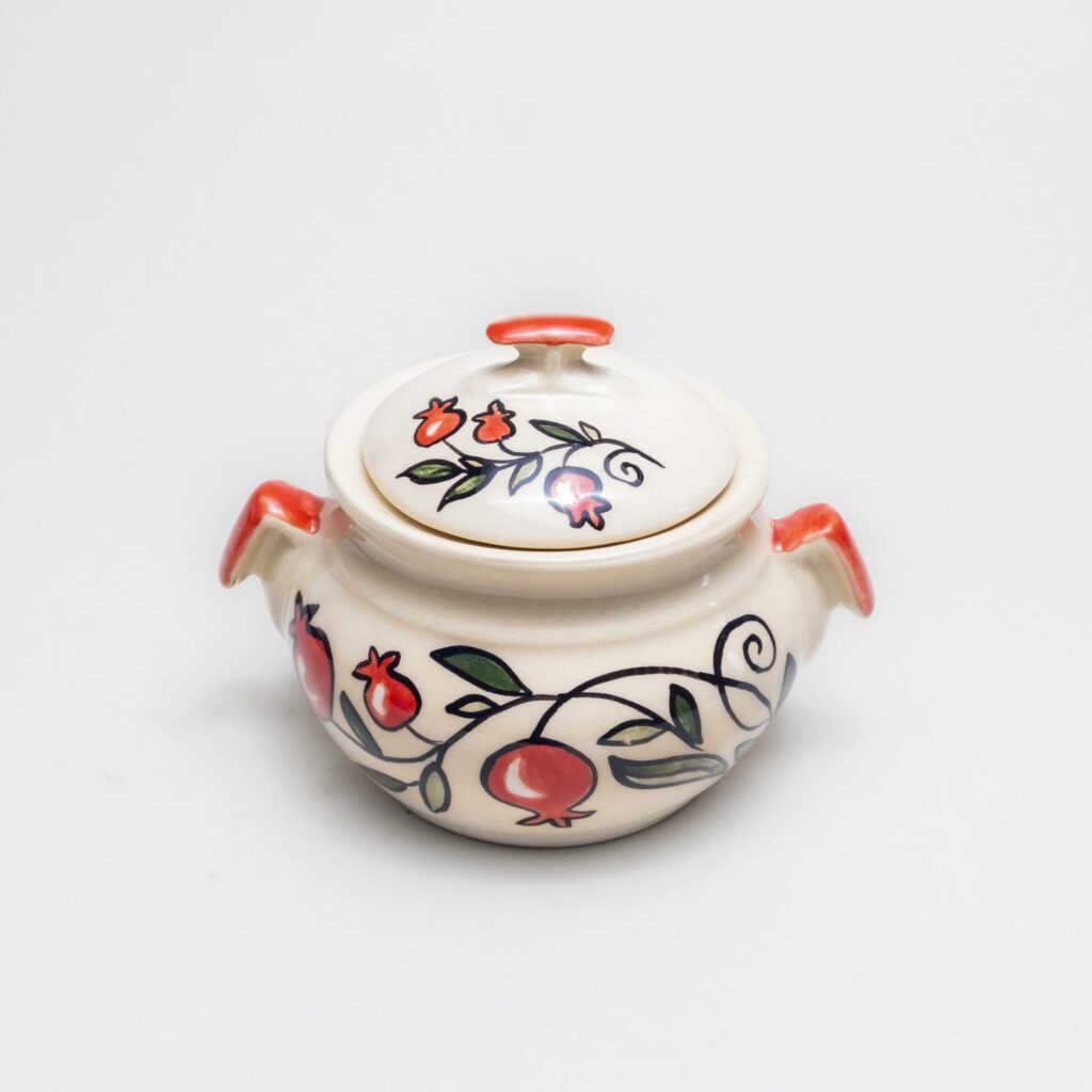 Handled sugar bowl Pomegranate Pattern 300ml