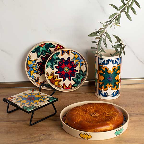 Սպասքի հավաքածու՝ թագ գորգ 5 կտոր, armenian ceramics, armenian pottery