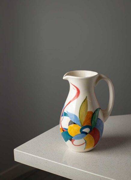 Wine jug decorative flowers large