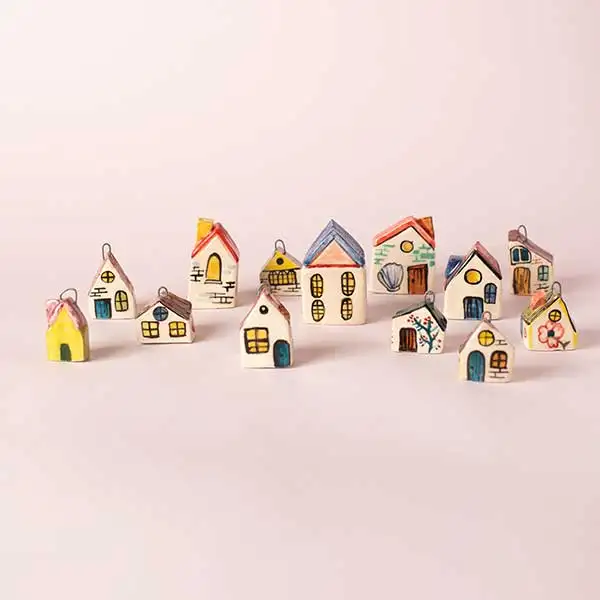 handmade toys for christmass tree, Ձեռագործ կերամիկական տնակներ